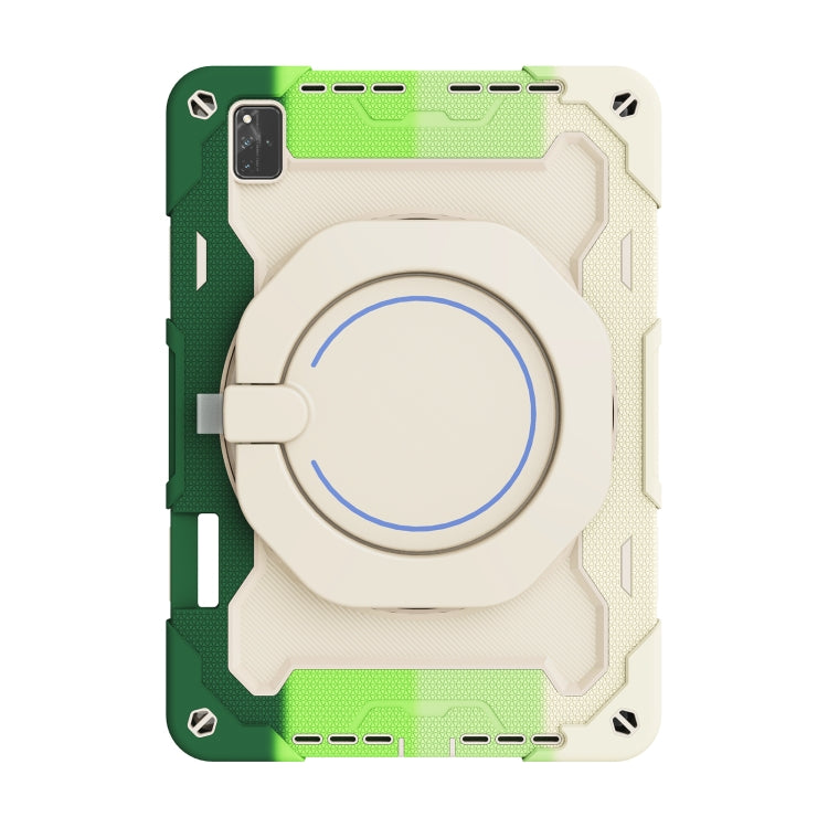 For Huawei MatePad Pro 12.6 2021 Armor Contrast Color Silicone + PC Tablet Case(Colorful Green)