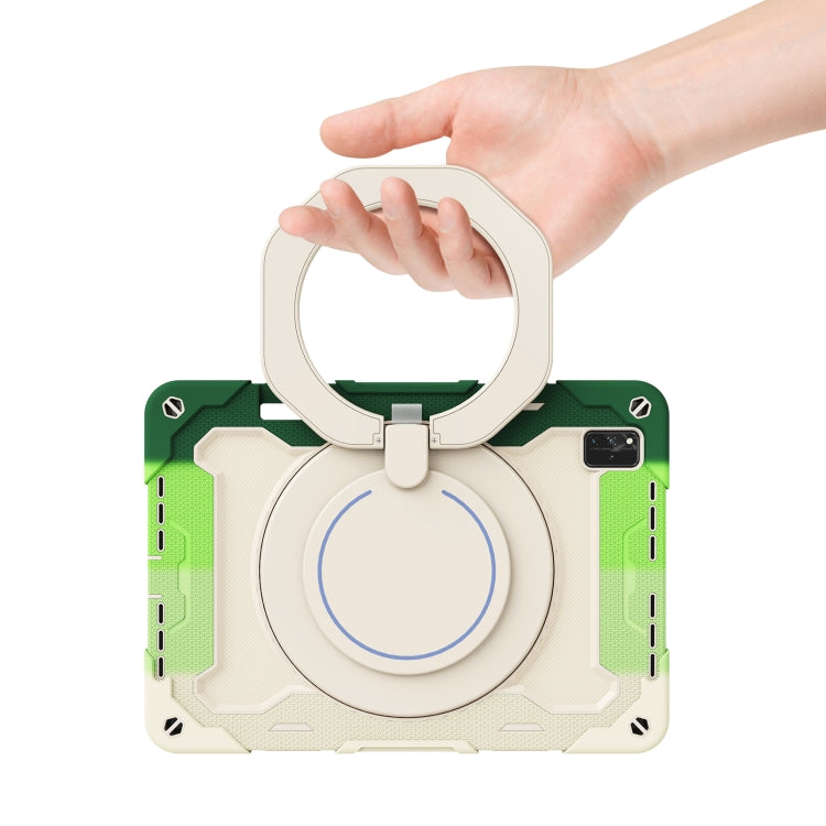 For Huawei MatePad Pro 12.6 2021 Armor Contrast Color Silicone + PC Tablet Case(Colorful Green)