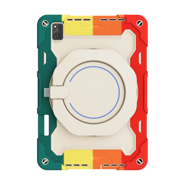 For Huawei MatePad Pro 12.6 2021 Armor Contrast Color Silicone + PC Tablet Case(Colorful Red)