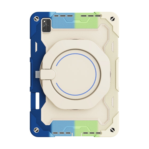 For Huawei MatePad Pro 12.6 2021 Armor Contrast Color Silicone + PC Tablet Case(Colorful Blue)