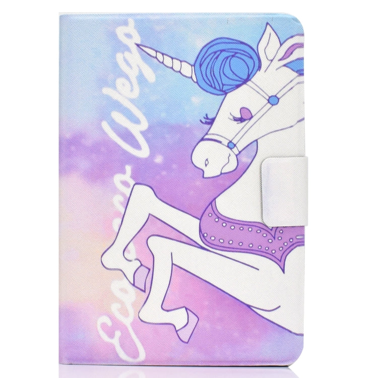 For Amazon Kindle Fire 7 2022 Electric Horizontal Flat Painted Leather Tablet Case(Pink Horse)