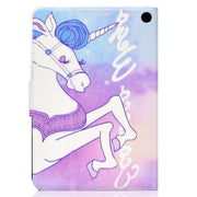 For Amazon Kindle Fire 7 2022 Electric Horizontal Flat Painted Leather Tablet Case(Pink Horse)