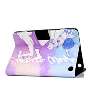 For Amazon Kindle Fire 7 2022 Electric Horizontal Flat Painted Leather Tablet Case(Pink Horse)
