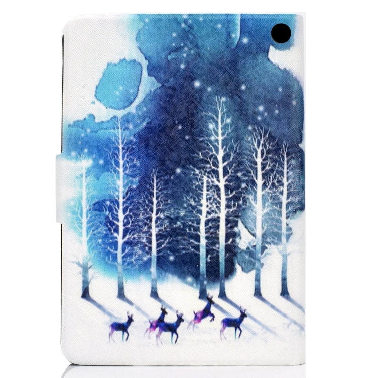 For Amazon Kindle Fire 7 2022 Electric Horizontal Flat Painted Leather Tablet Case(Purple Fawn)