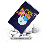For Amazon Kindle Fire 7 2022 Electric Horizontal Flat Painted Leather Tablet Case(Couple Owls)