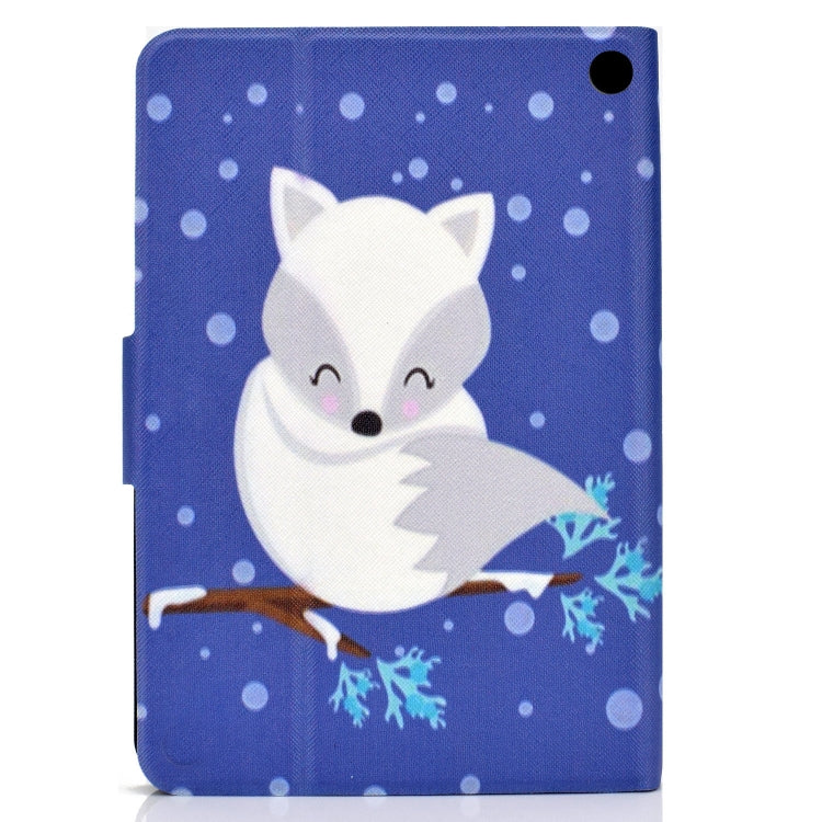 For Amazon Kindle Fire 7 2022 Electric Horizontal Flat Painted Leather Tablet Case(Arctic Fox)
