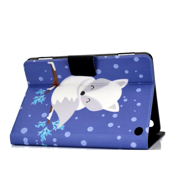 For Amazon Kindle Fire 7 2022 Electric Horizontal Flat Painted Leather Tablet Case(Arctic Fox)
