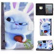For Amazon Kindle Fire 7 2022 Electric Horizontal Flat Painted Leather Tablet Case(White Rabbit) - Amazon by PMC TechLife | Online Shopping South Africa | PMC TechLife | Buy Now Pay Later Mobicred