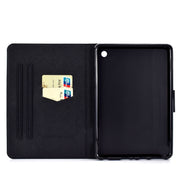 For Amazon Kindle Fire 7 2022 Electric Horizontal Flat Painted Leather Tablet Case(Blue Eyed Cat)