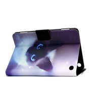 For Amazon Kindle Fire 7 2022 Electric Horizontal Flat Painted Leather Tablet Case(Blue Eyed Cat)