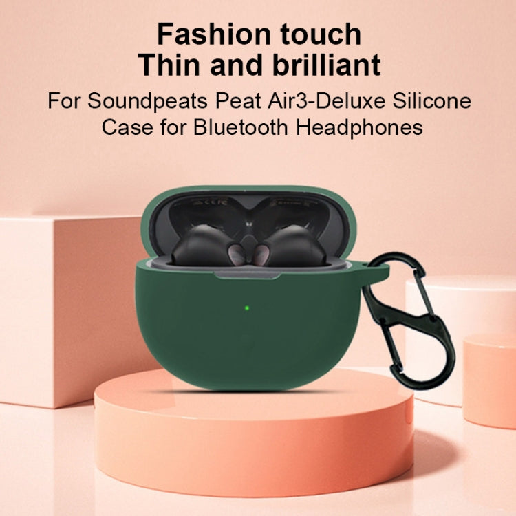 Pure Color Bluetooth Earphone Silicone Case For SoundPEATS Air3-Deluxe(Red)