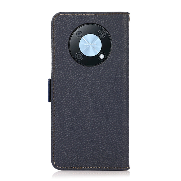 For Huawei nova Y90 / Enjoy 50 Pro KHAZNEH Litchi Texture RFID Genuine Leather Phone Case(Blue)
