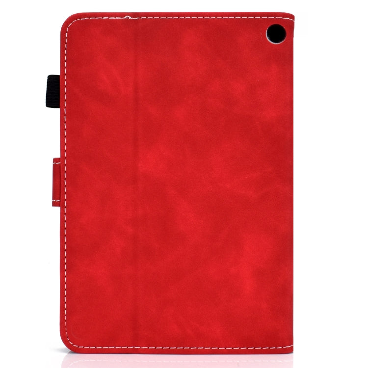 For Amazon Kindle Fire 7 2022 Cowhide Texture Smart Leather Tablet Case(Red)
