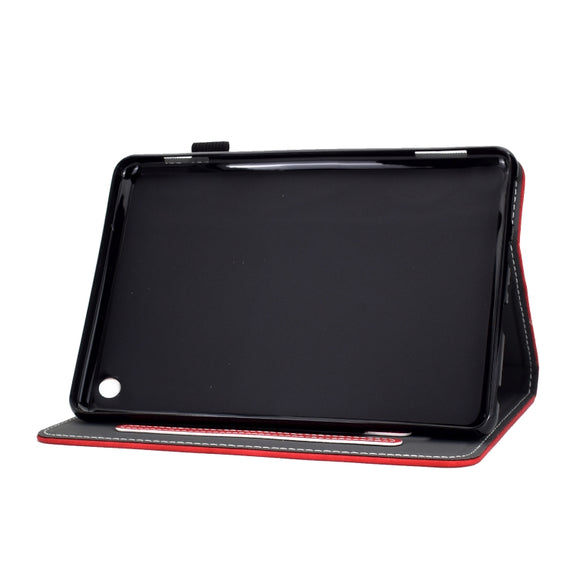 For Amazon Kindle Fire 7 2022 Cowhide Texture Smart Leather Tablet Case(Red)