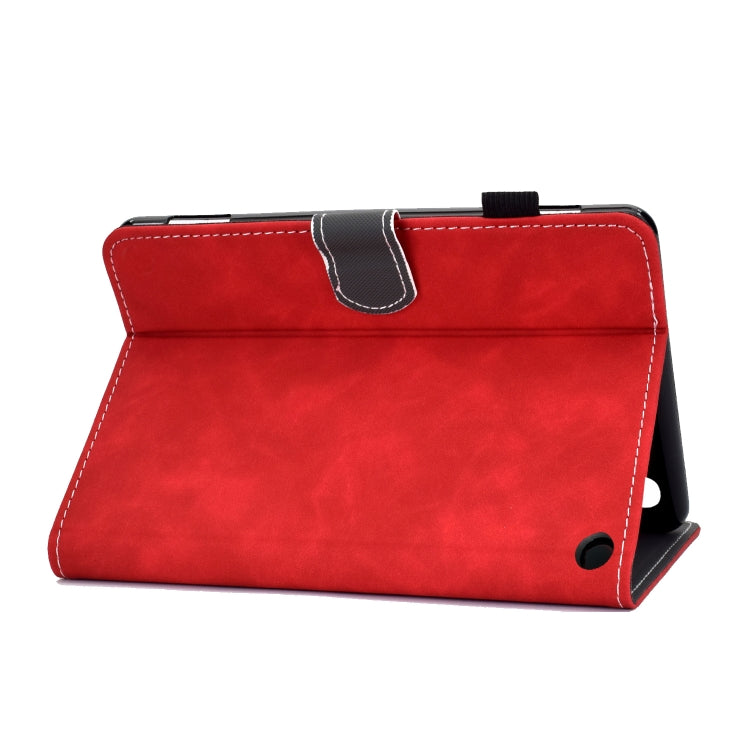 For Amazon Kindle Fire 7 2022 Cowhide Texture Smart Leather Tablet Case(Red)