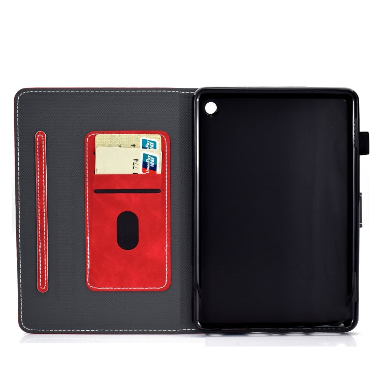 For Amazon Kindle Fire 7 2022 Cowhide Texture Smart Leather Tablet Case(Red)