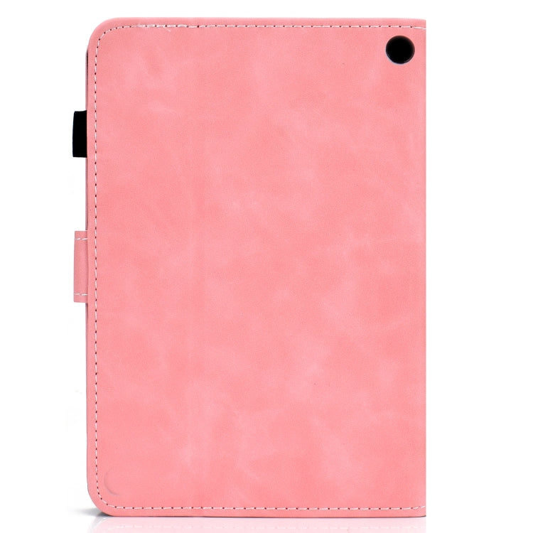 For Amazon Kindle Fire 7 2022 Cowhide Texture Smart Leather Tablet Case(Rose Gold)
