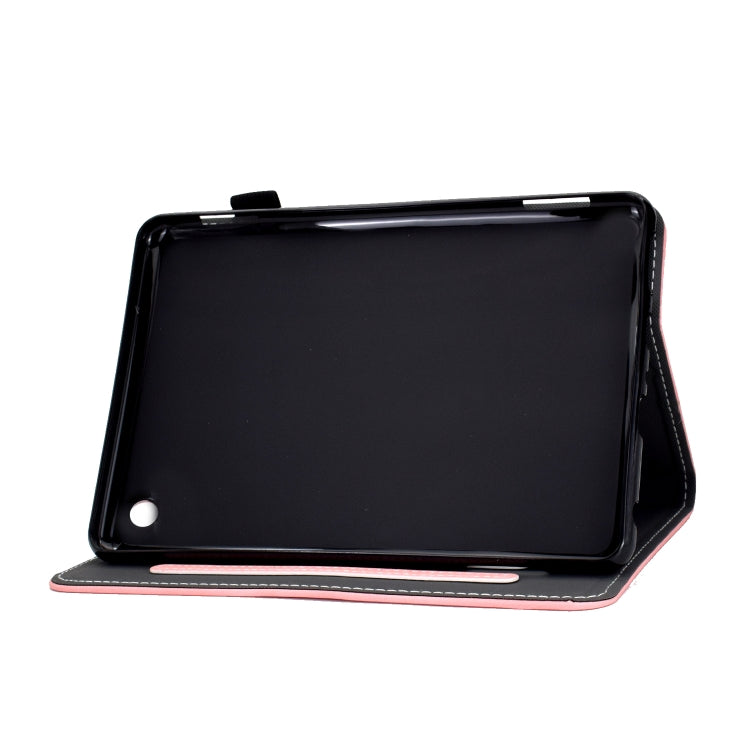 For Amazon Kindle Fire 7 2022 Cowhide Texture Smart Leather Tablet Case(Rose Gold)