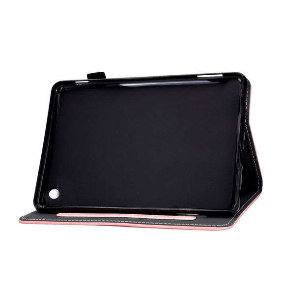 For Amazon Kindle Fire 7 2022 Cowhide Texture Smart Leather Tablet Case(Rose Gold)