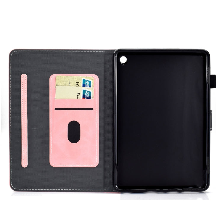 For Amazon Kindle Fire 7 2022 Cowhide Texture Smart Leather Tablet Case(Rose Gold)