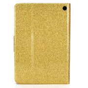 For Amazon Kindle Fire 7 2022 Varnish Glitter Powder Smart Leather Tablet Case(Yellow)