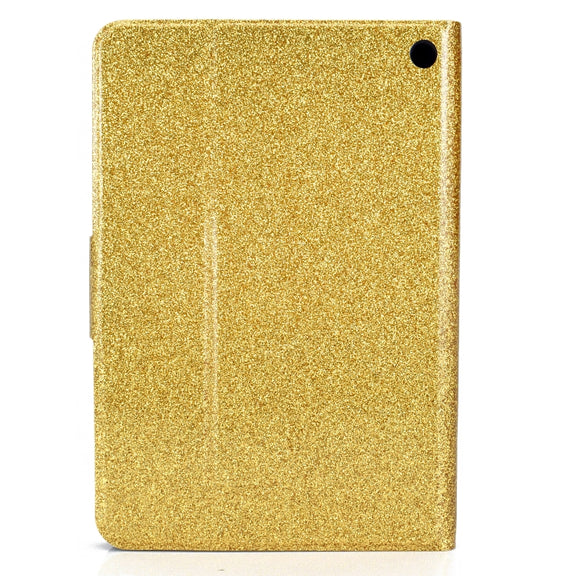 For Amazon Kindle Fire 7 2022 Varnish Glitter Powder Smart Leather Tablet Case(Yellow)