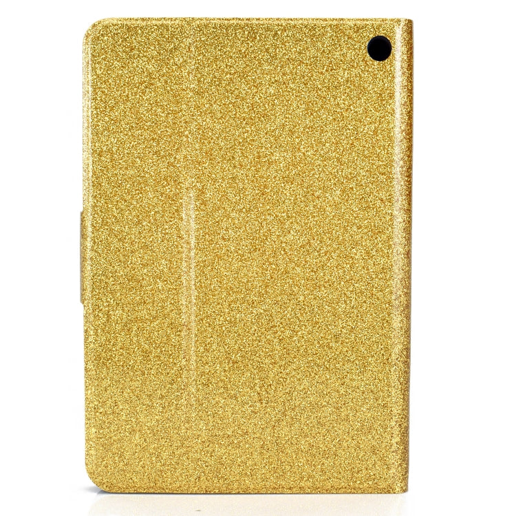 For Amazon Kindle Fire 7 2022 Varnish Glitter Powder Smart Leather Tablet Case(Yellow)