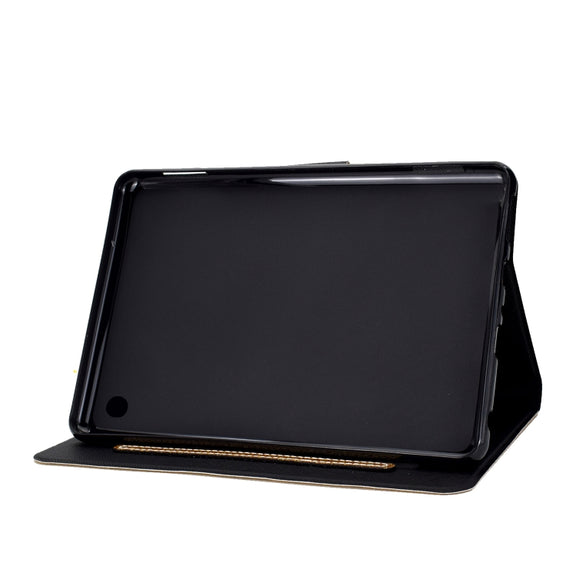 For Amazon Kindle Fire 7 2022 Varnish Glitter Powder Smart Leather Tablet Case(Yellow)