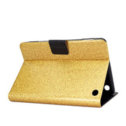 For Amazon Kindle Fire 7 2022 Varnish Glitter Powder Smart Leather Tablet Case(Yellow)