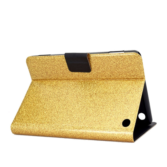 For Amazon Kindle Fire 7 2022 Varnish Glitter Powder Smart Leather Tablet Case(Yellow)