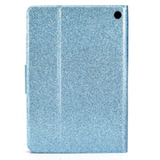 For Amazon Kindle Fire 7 2022 Varnish Glitter Powder Smart Leather Tablet Case(Blue)
