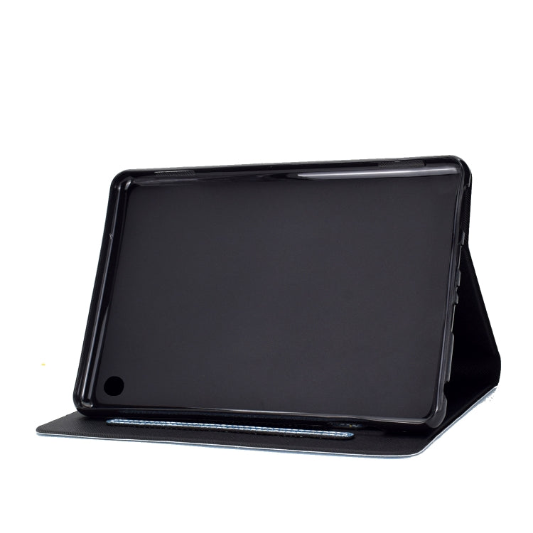 For Amazon Kindle Fire 7 2022 Varnish Glitter Powder Smart Leather Tablet Case(Blue)