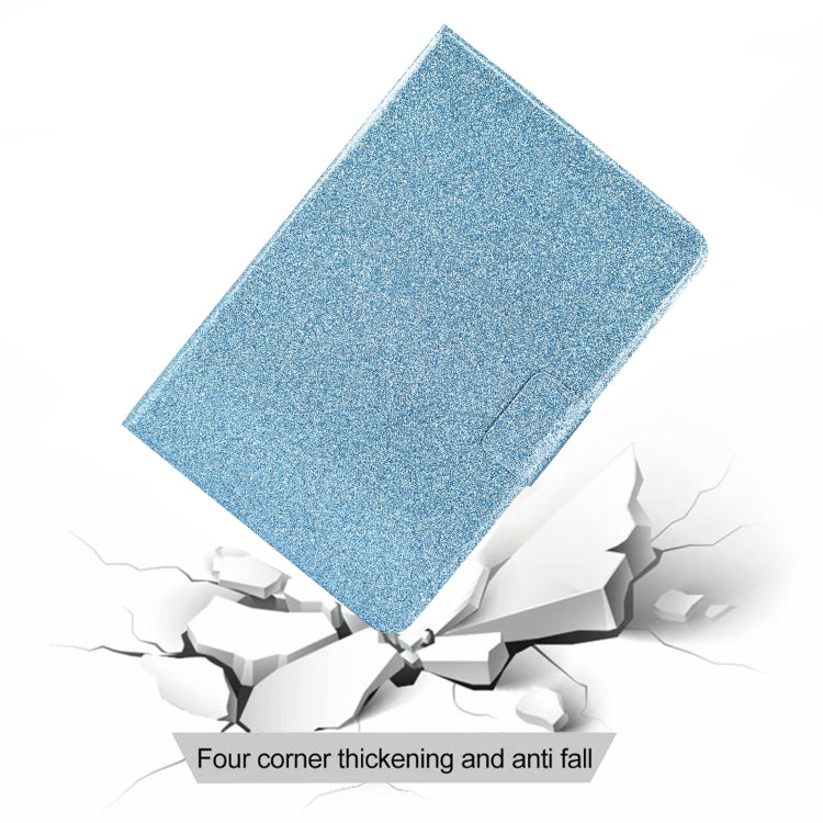For Amazon Kindle Fire 7 2022 Varnish Glitter Powder Smart Leather Tablet Case(Blue)