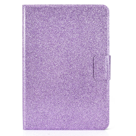For Amazon Kindle Fire 7 2022 Varnish Glitter Powder Smart Leather Tablet Case(Purple)