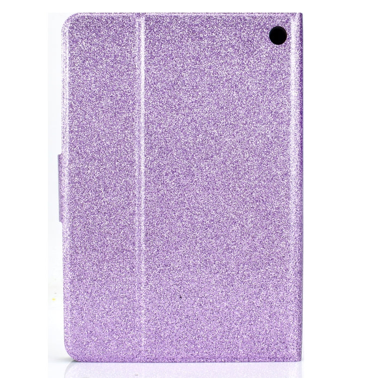 For Amazon Kindle Fire 7 2022 Varnish Glitter Powder Smart Leather Tablet Case(Purple)
