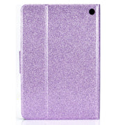For Amazon Kindle Fire 7 2022 Varnish Glitter Powder Smart Leather Tablet Case(Purple)