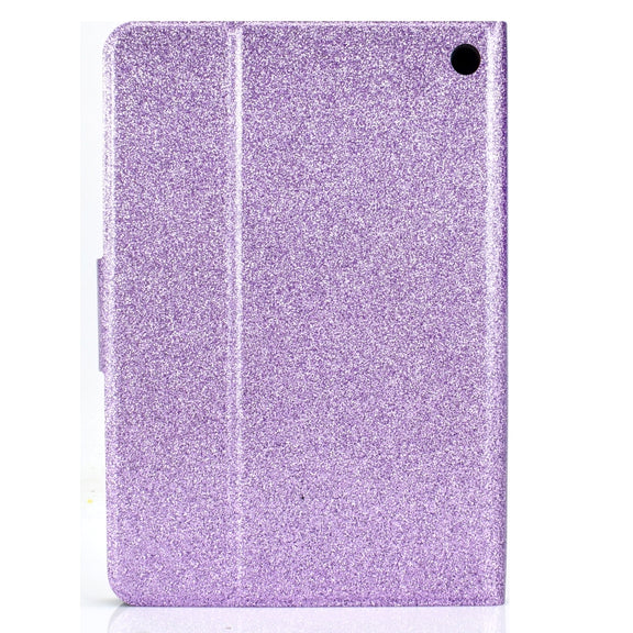 For Amazon Kindle Fire 7 2022 Varnish Glitter Powder Smart Leather Tablet Case(Purple)