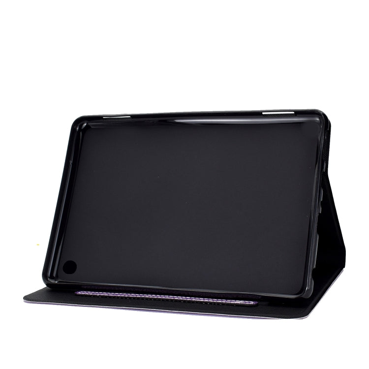 For Amazon Kindle Fire 7 2022 Varnish Glitter Powder Smart Leather Tablet Case(Purple)