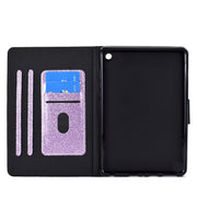 For Amazon Kindle Fire 7 2022 Varnish Glitter Powder Smart Leather Tablet Case(Purple)