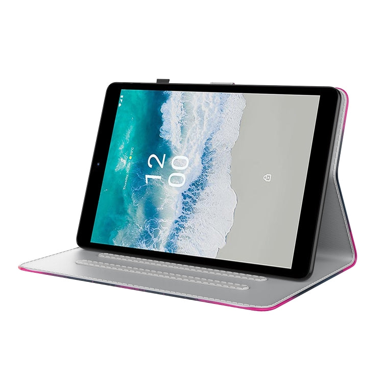 For Nokia T10 Watercolor Pattern Flip Leather Tablet Case(Berry Color)