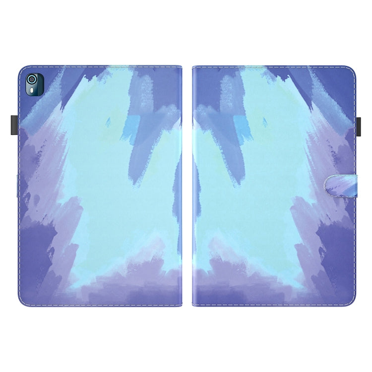 For Nokia T10 Watercolor Pattern Flip Leather Tablet Case(Winter Snow)