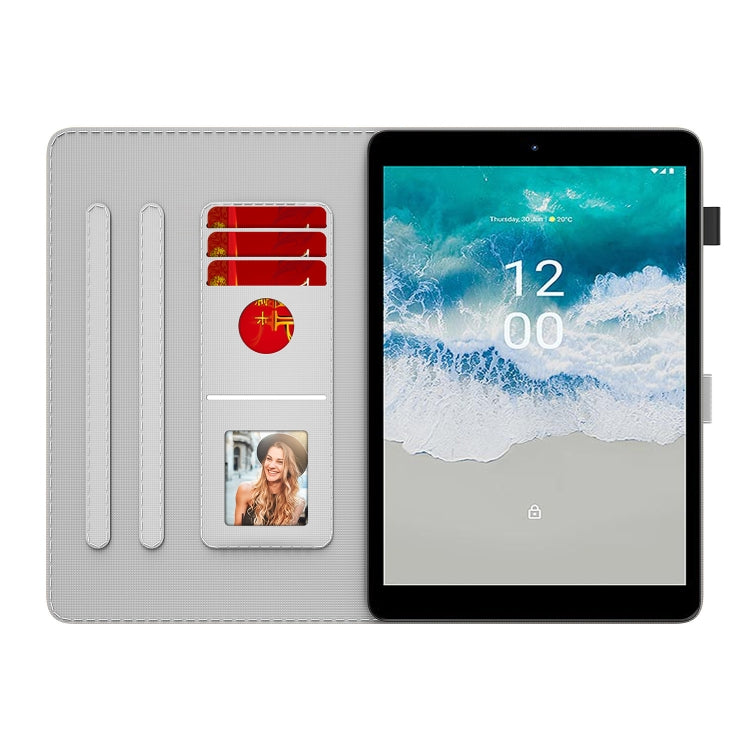 For Nokia T10 Watercolor Pattern Flip Leather Tablet Case(Winter Snow)