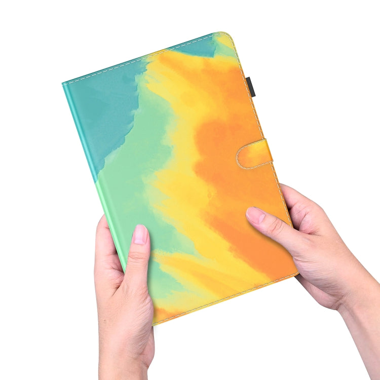 For Nokia T10 Watercolor Pattern Flip Leather Tablet Case(Autumn Leaves)