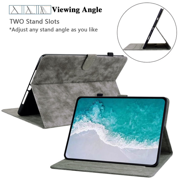 For Nokia T10 Tiger Pattern PU Tablet Case(Grey)