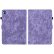 For Nokia T10 Tiger Pattern PU Tablet Case(Purple)