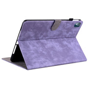 For Nokia T10 Tiger Pattern PU Tablet Case(Purple)
