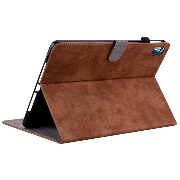 For Nokia T10 Tiger Pattern PU Tablet Case(Brown)