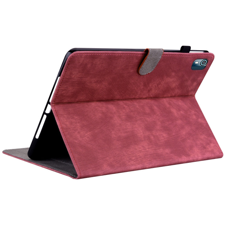 For Nokia T10 Tiger Pattern PU Tablet Case(Red)