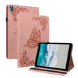 For Nokia T10 Butterfly Flower Embossed Leather Tablet Case(Rose Gold) - Nokia by PMC TechLife | Online Shopping South Africa | PMC TechLife | Buy Now Pay Later Mobicred