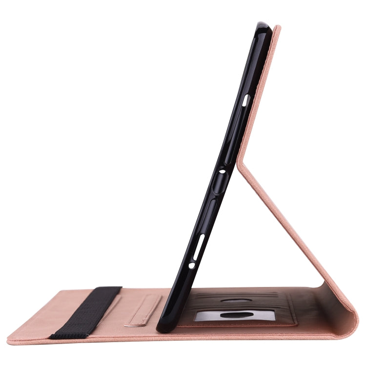 For Nokia T10 Butterfly Flower Embossed Leather Tablet Case(Rose Gold)